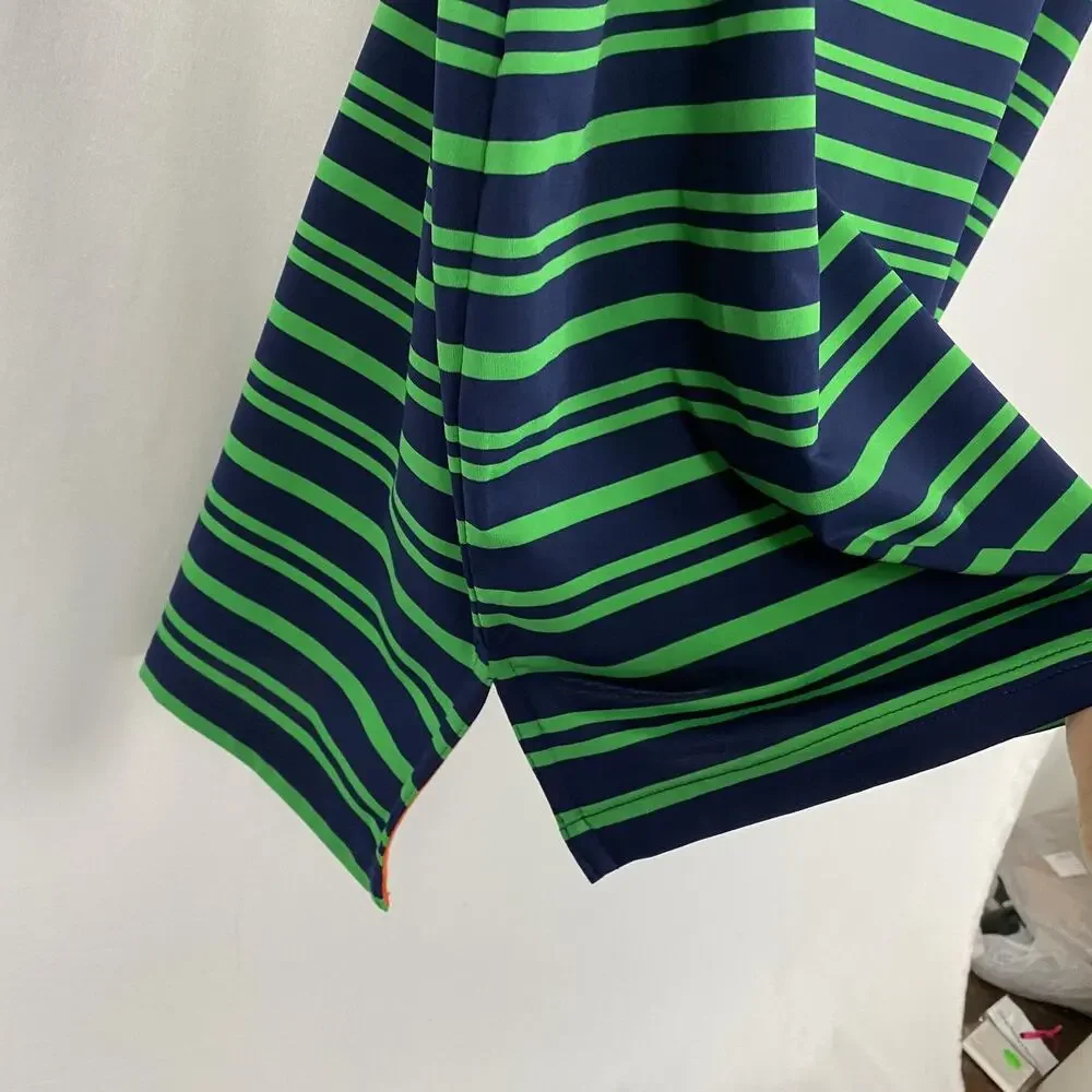 RLX Ralph Lauren Polo Shirt Mens Extra Large Navy Green Striped Golf Performance